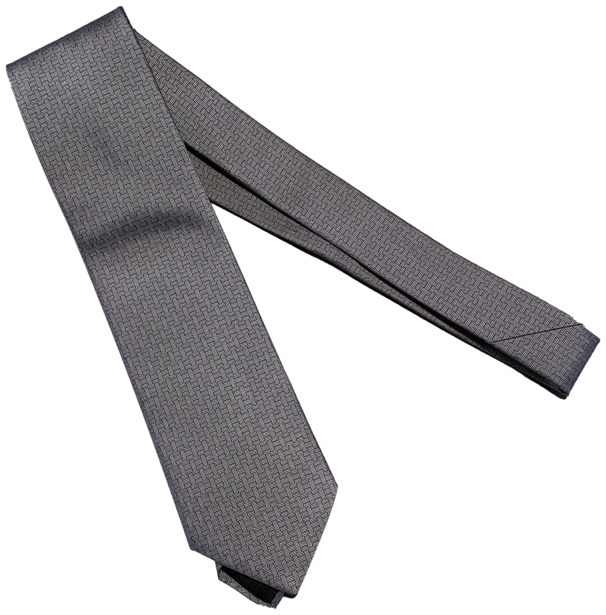 Produits Hermes Gris/Orange Soie Lourde brodee Embroidered "Leaf" Thick Silk Tie, 8.5 cm
