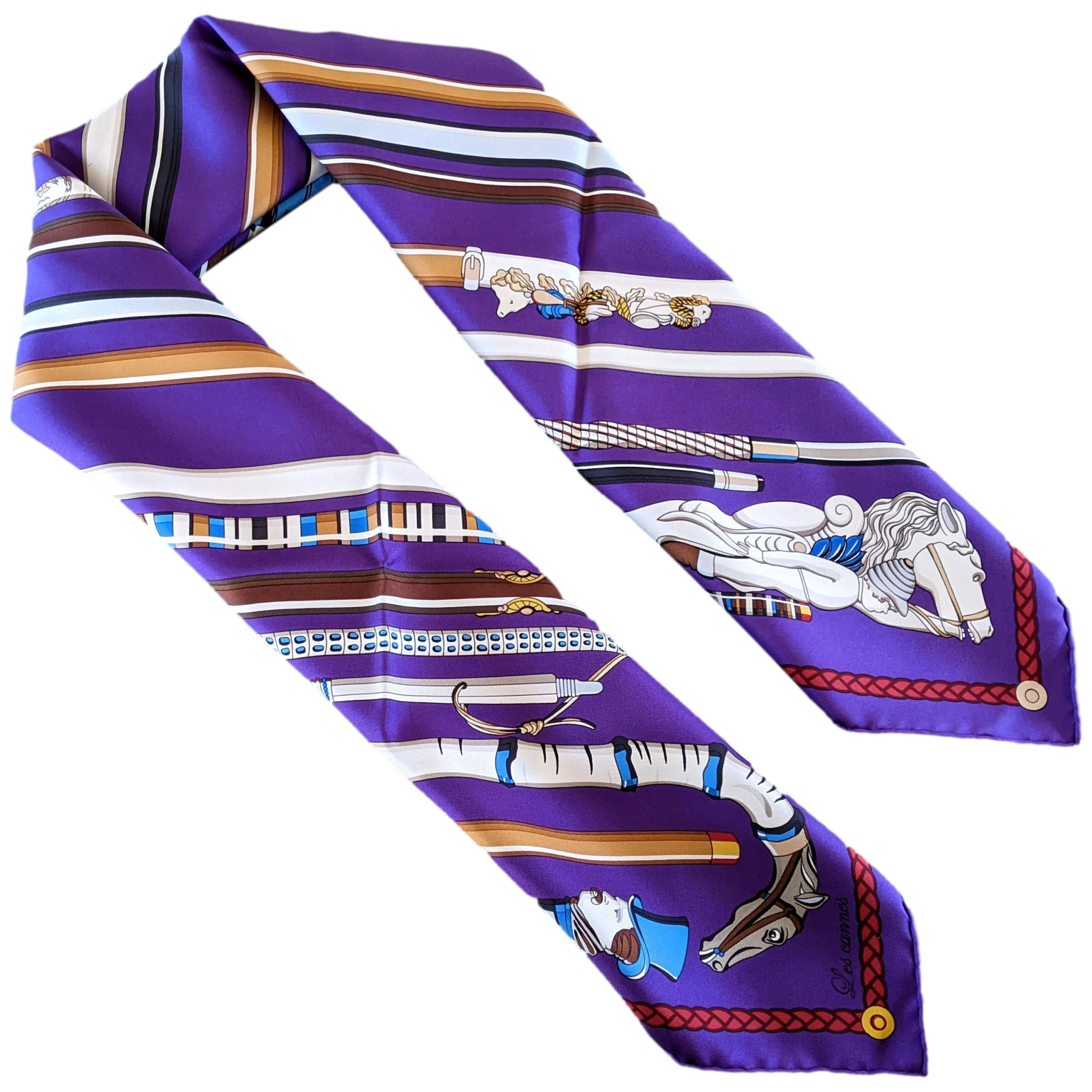 Produits Hermes 2014 Ultra Violet/Gris/Bleu " Les Cannes " by Virginie Jamin Twill 90cm
