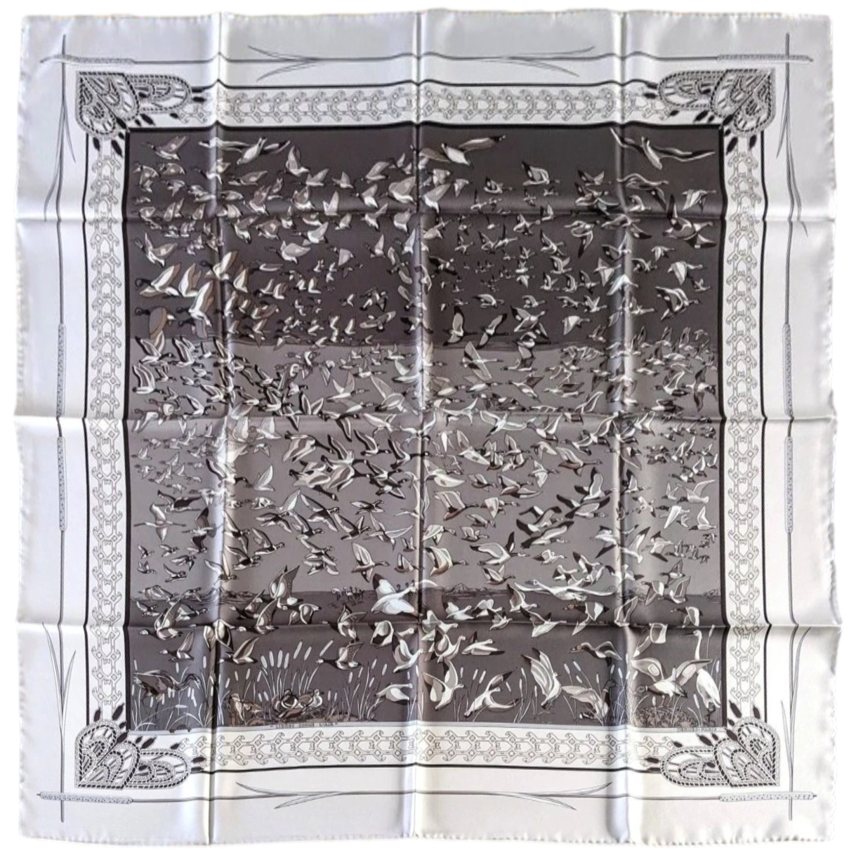 Hermes 2003 Sepia/Grey Birds LIBRES COMME L'AIR by Annie Faivre