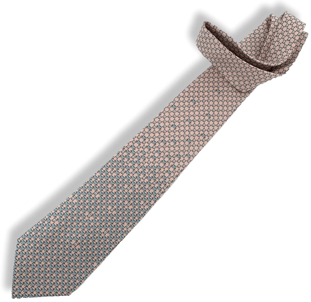 Hermes Light Pink Blue Sky CAT DATE Twill Silk Tie 9CM, NWT in Pochette! - poupishop