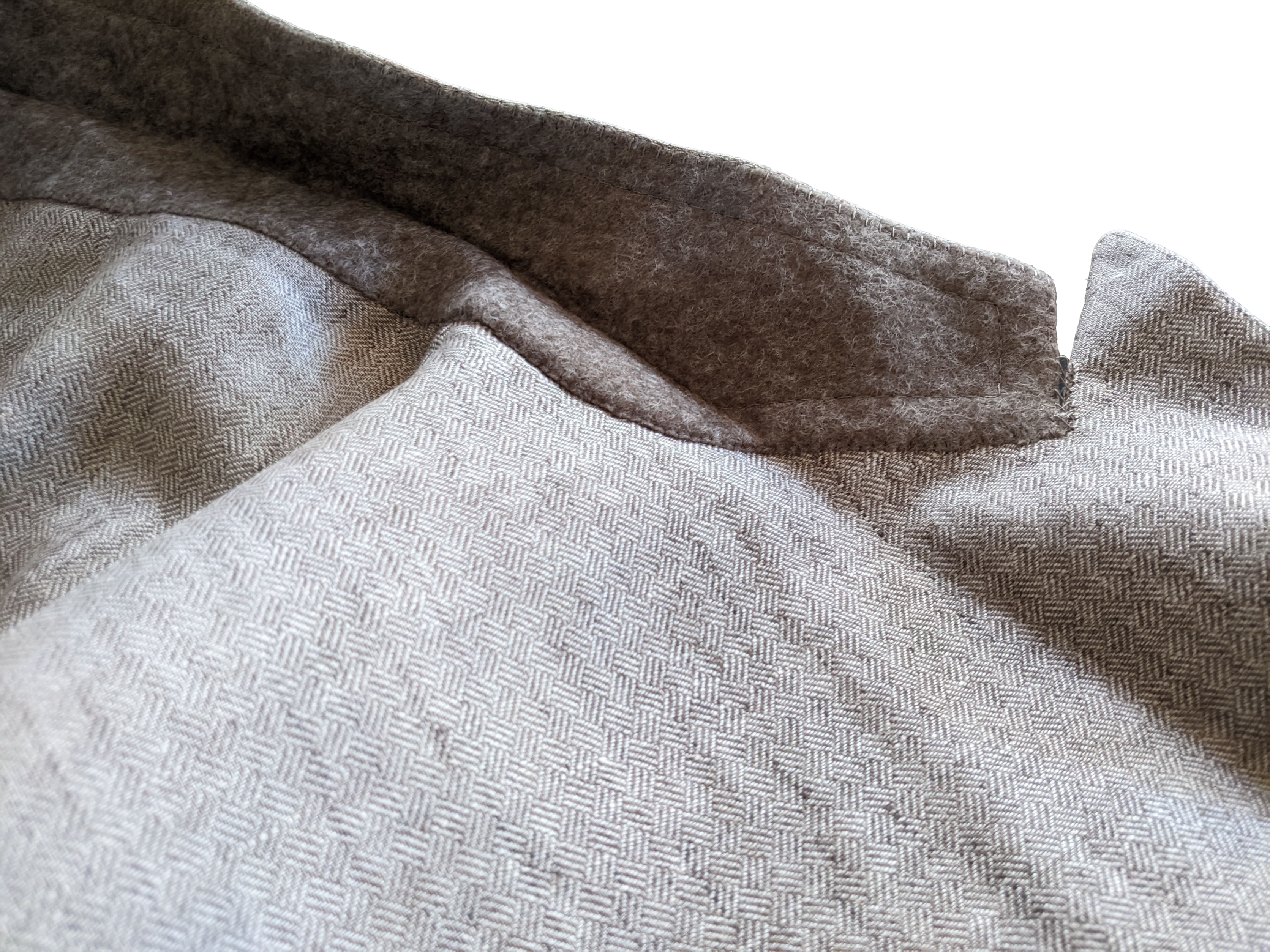 Hermes Natural Linen with Leather Details Men's Jacket Sz54