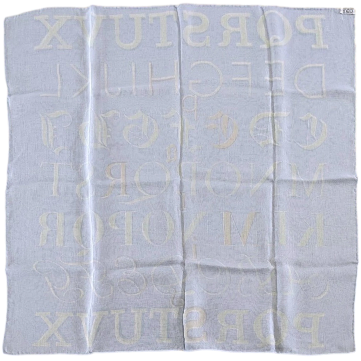 Hermes Double Mousseline LITTERATURE ALPHABET MOTS CROISES by A. M. Cassandre Double Muslin 90cm