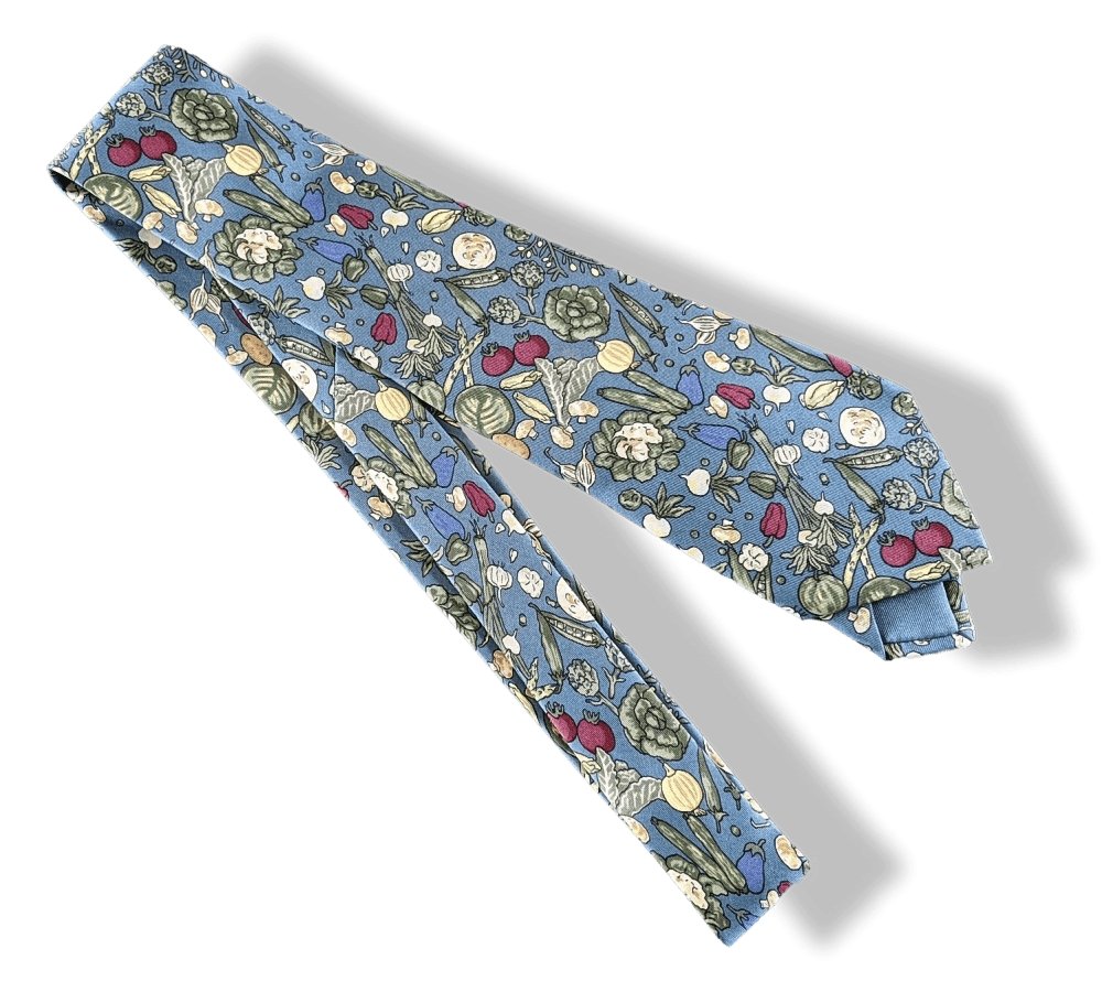 Hermes Lovely Vegetable Garden POTAGER Printed Twill Silk Tie, Mint in Box ! - poupishop
