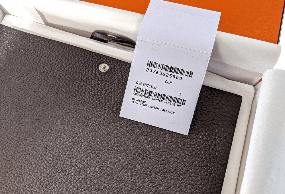 Hermes Macassar Togo Calfskin ULYSSE MM NoteBook Cover, BNWTIB! - poupishop