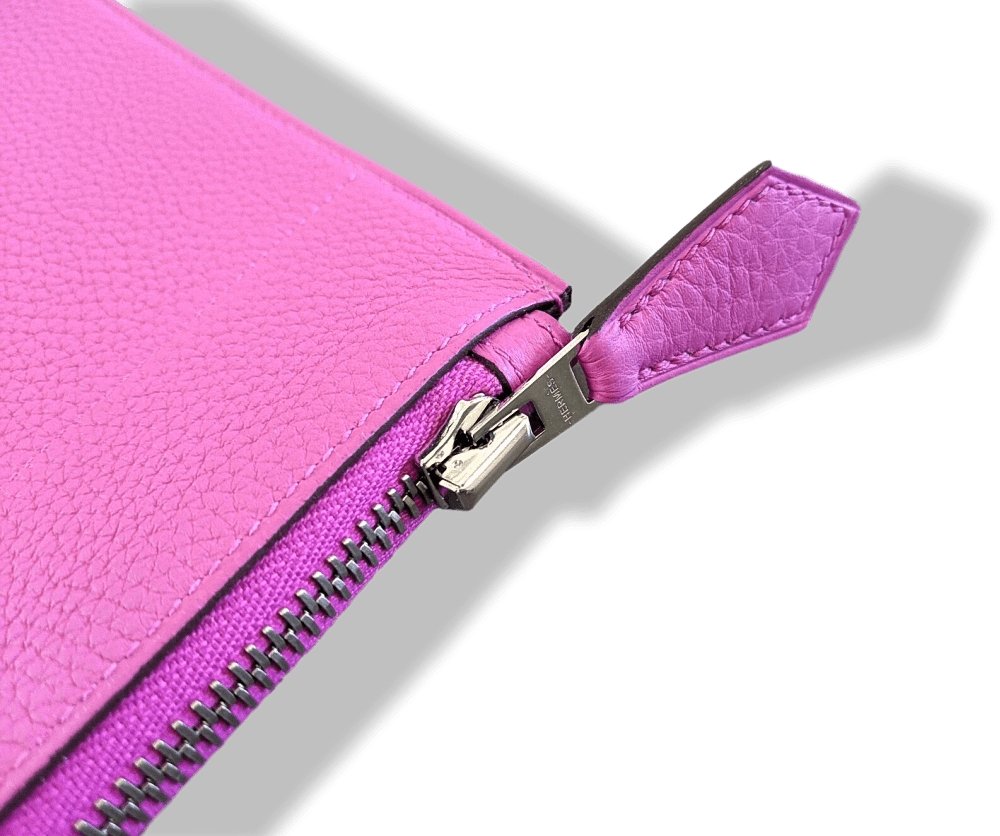 Hermes Magnolia Togo Calfskin TROUSSE BAZAR MM Zipped Pochette Bag, BNWTIB! - poupishop