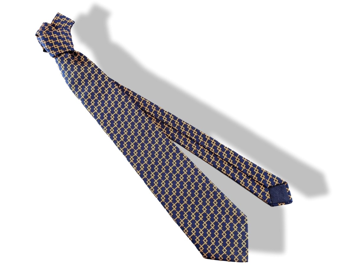 Hermes Marine/Orange Limited Edition TOUR AUTO 2007 Silk Tie, Rare Special Issue, New! - poupishop