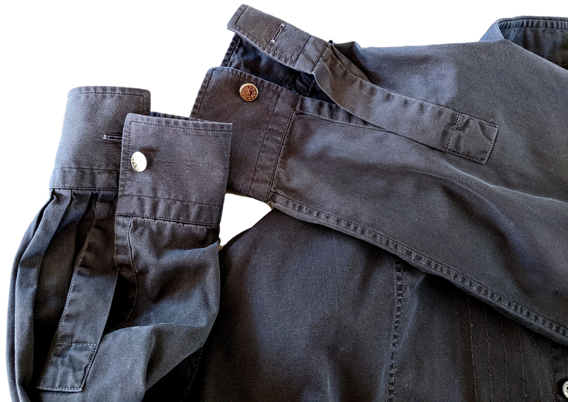 Hermes Men's Noir Cotton Long Sleeves Shirt with Plastron