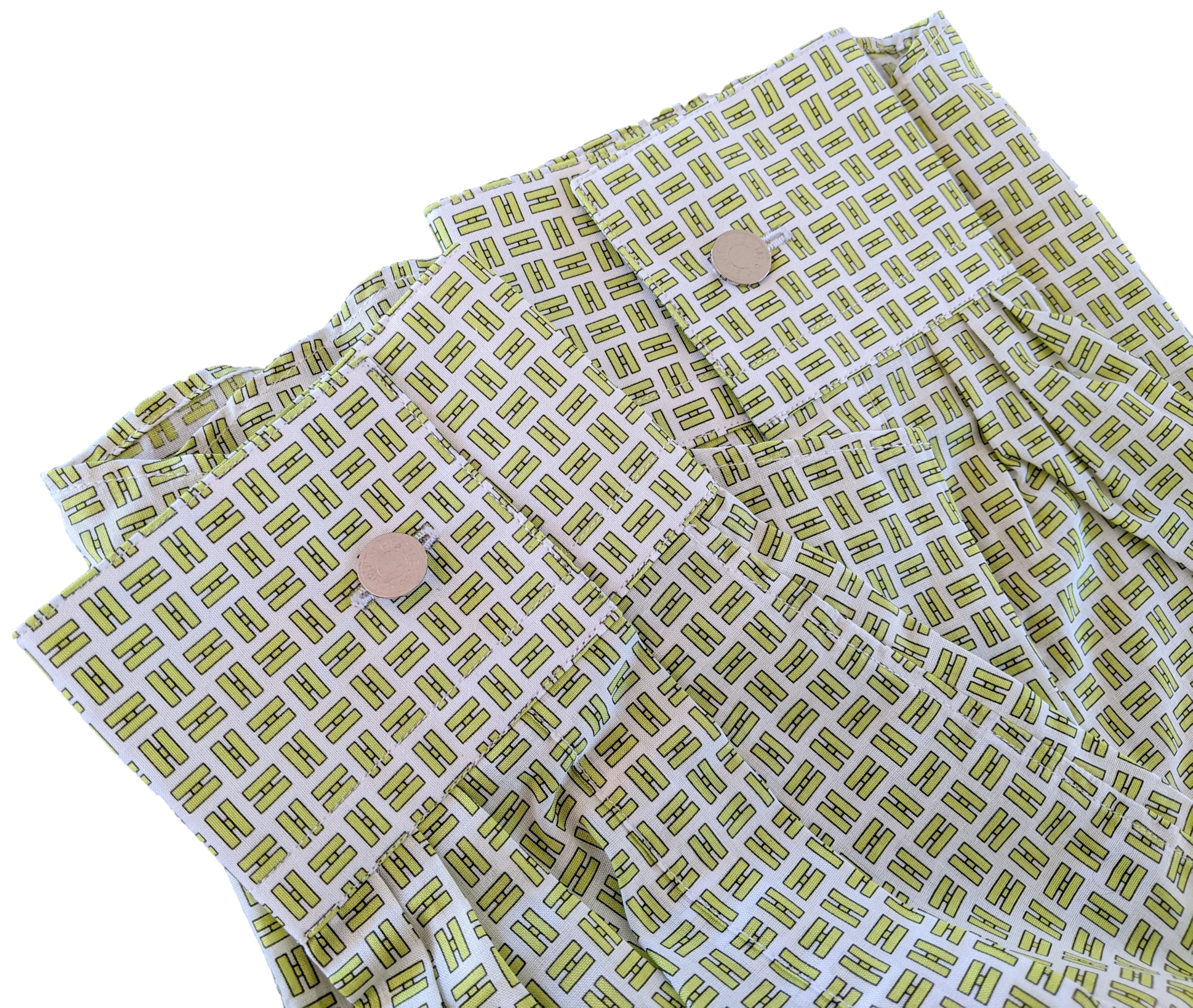 Hermes Men's Vert Pomme H Cotton Long Sleeves Shirt, Sz39