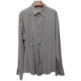 Hermes Men's Grey Cotton Long Sleeves Shirt with Removabe Lambskin Tabs missing