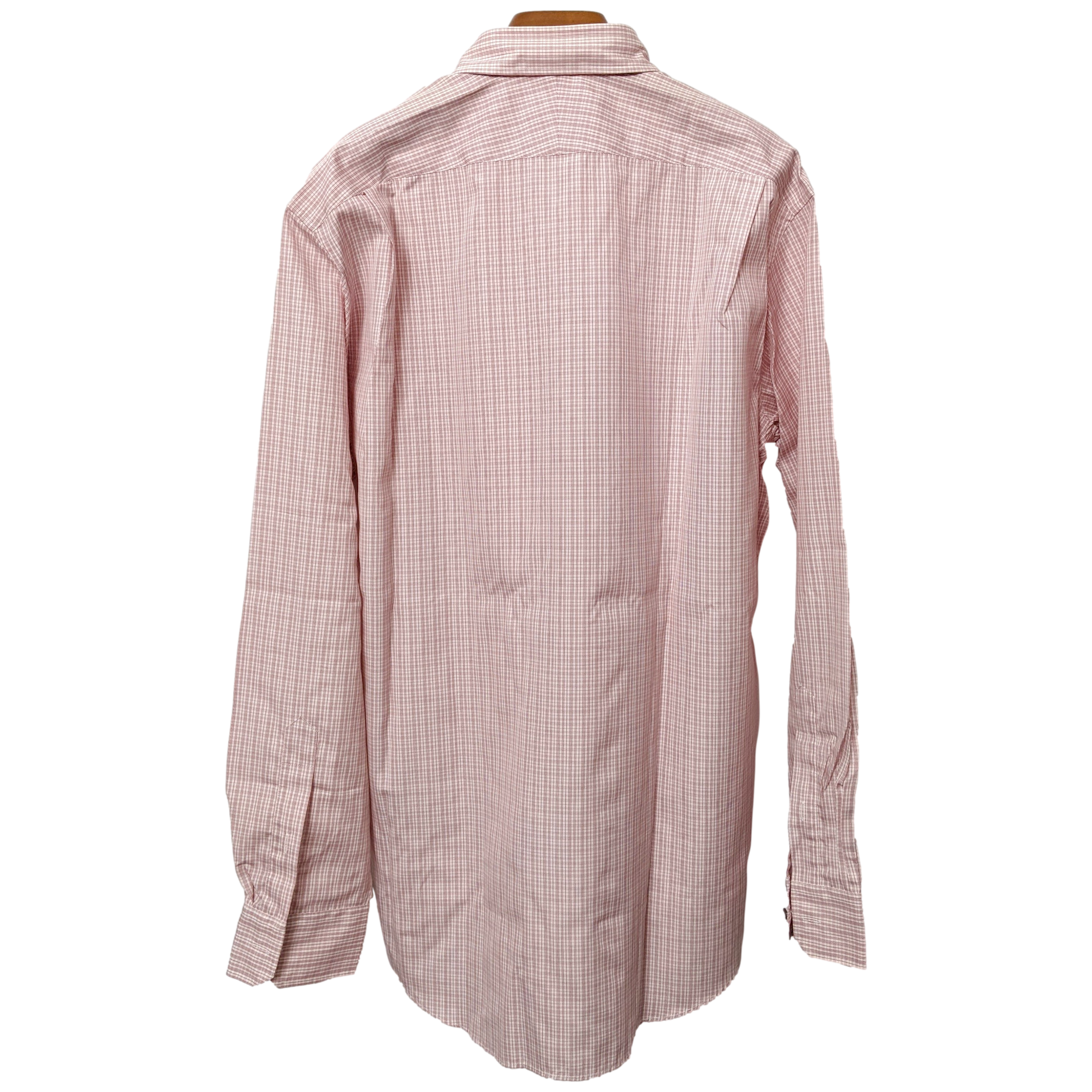 Hermes Men's Plaid Rose Cotton Long Sleeves Shirt, Sz42