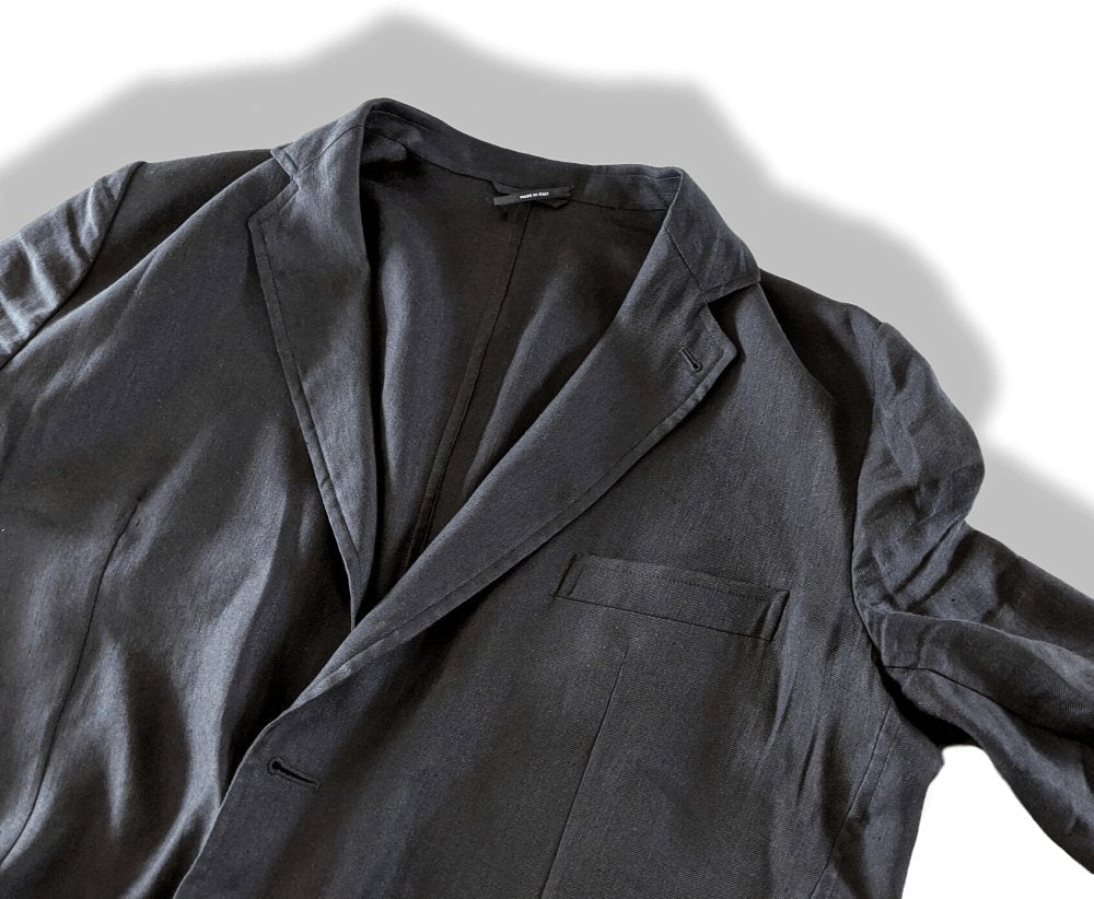 Hermes Men's Black Lightweight Linen and Silk Jacket Sz56, Mint! - poupishop