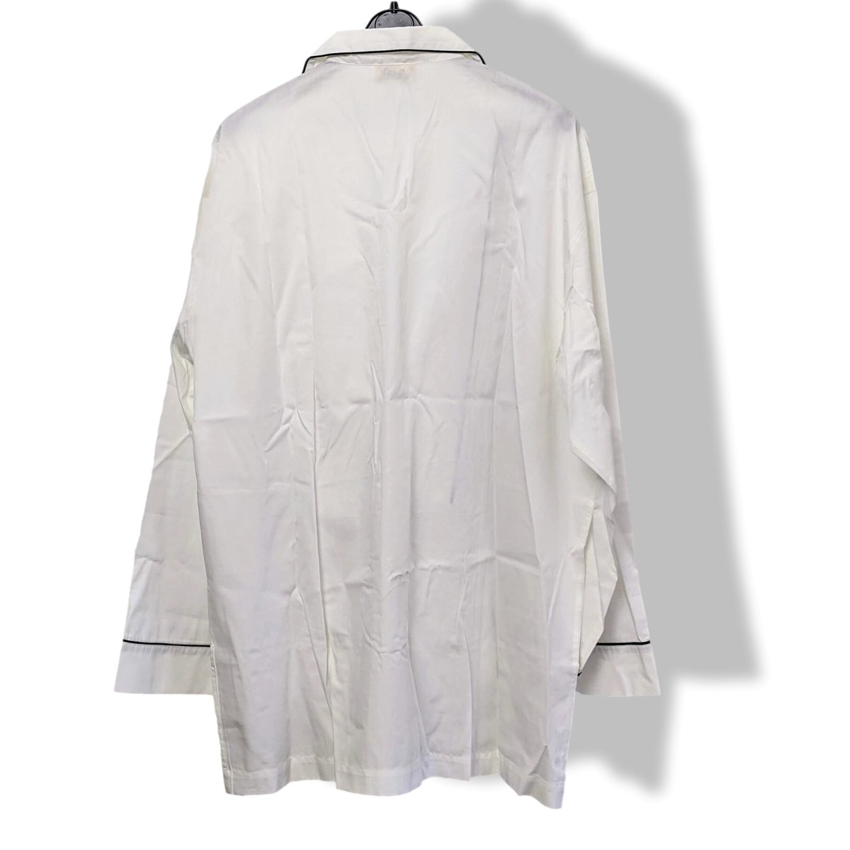 Hermes Men's Blanc/Blanc/Marine Popeline de Coton Pajamas with Embroidered Travel Pochette, BNEW! - poupishop