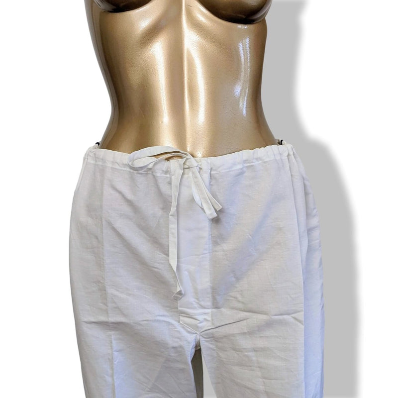 Hermes Men's Blanc/Marine Linen and Cotton Pajamas with Belt, BNWT! - poupishop