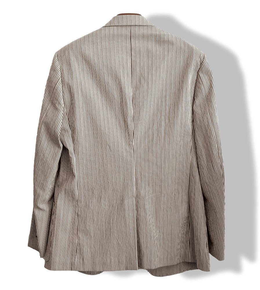 Hermes Men's Off-white/Etoupe/Blue Cotton Line Jacket Sz52, Mint! - poupishop