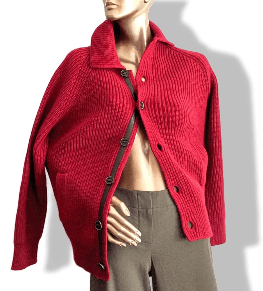 Hermes Men's Red 100% Cashmere & Lambskin Vest SzM, BNWT! - poupishop