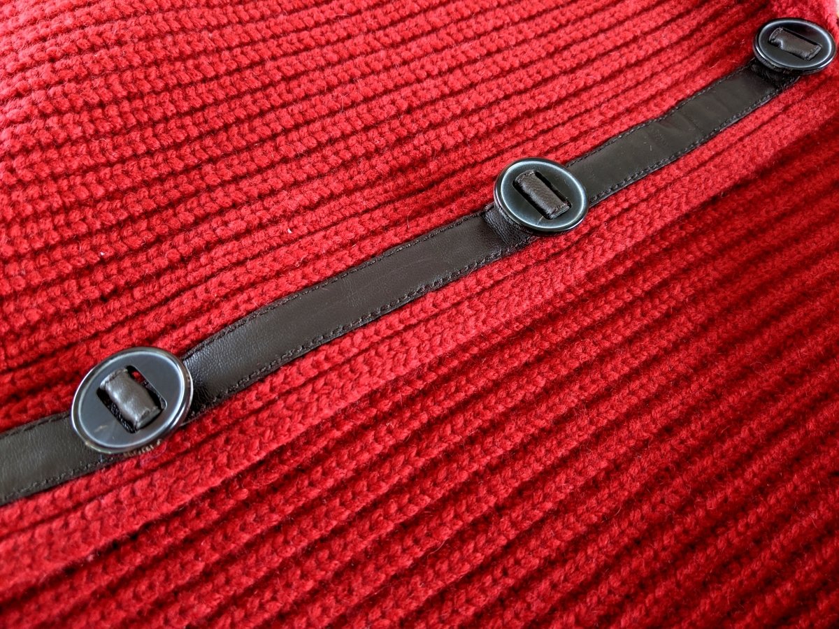 Hermes Men's Red 100% Cashmere & Lambskin Vest SzM, BNWT! - poupishop