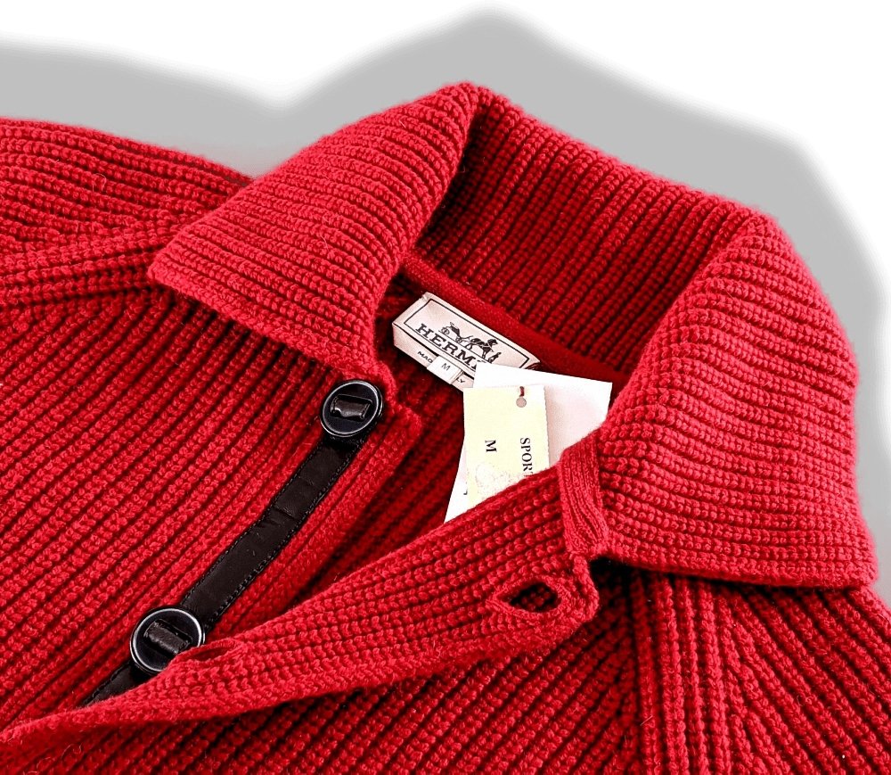 Hermes Men's Red 100% Cashmere & Lambskin Vest SzM, BNWT! - poupishop