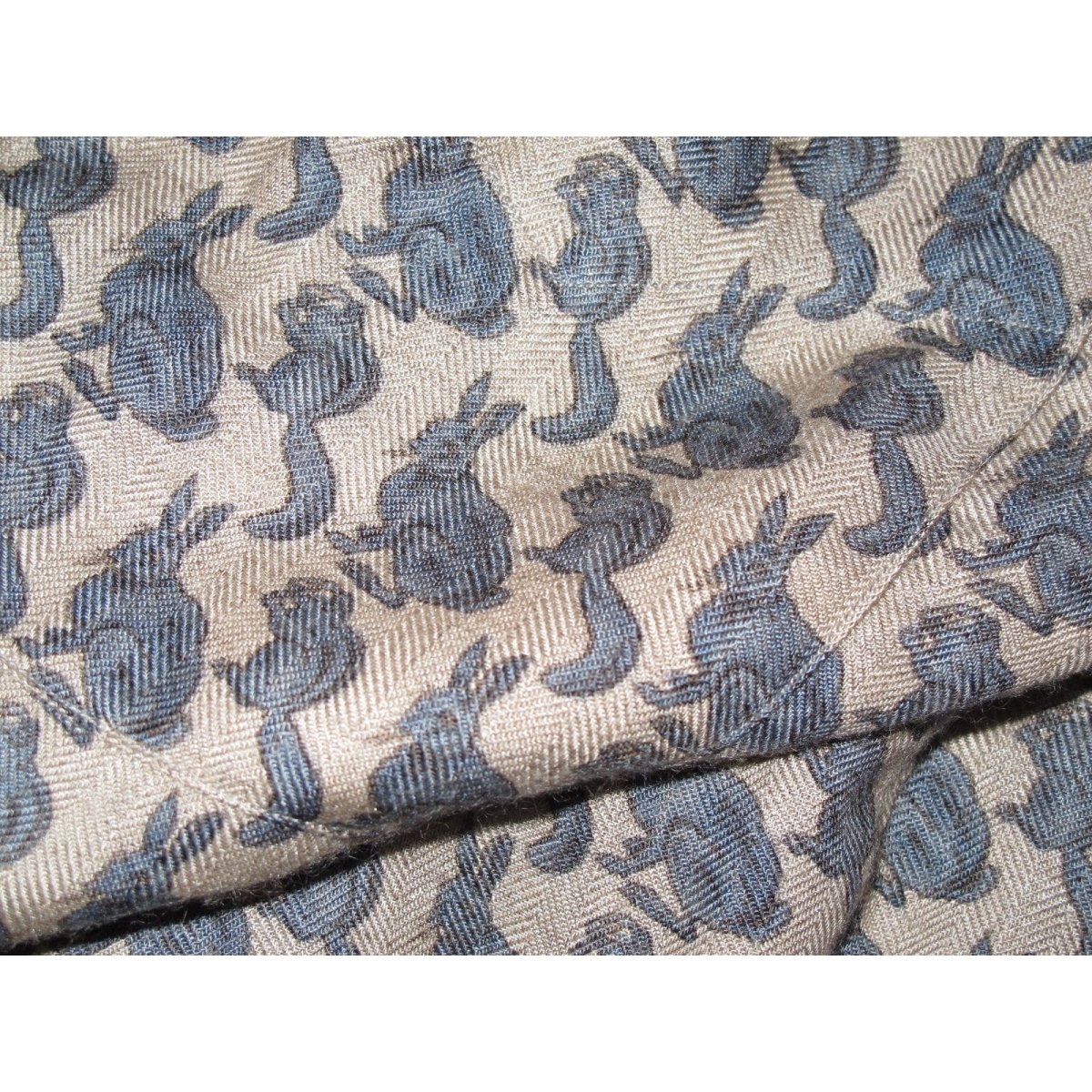 Hermes Men's Vintage Naturel/Grey HARES & SQUIRRELS Cashmere Shirt Sz40, Rare! - poupishop