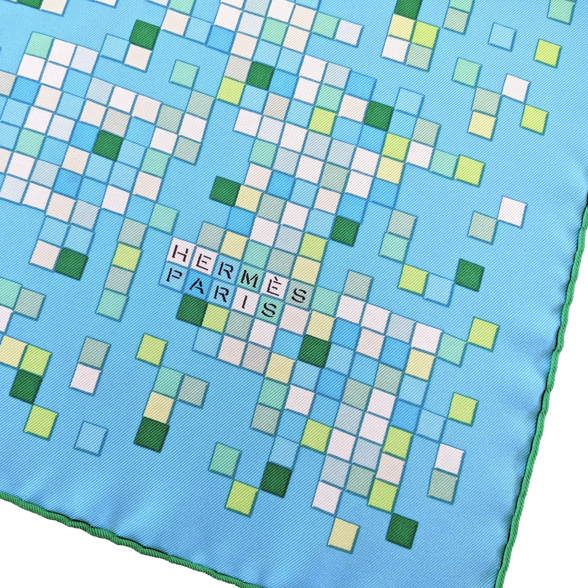 Hermes 2008 Turquoise "Mosaique au 24 Faubourg" by Benoit Pierre Emery Twill 90cm