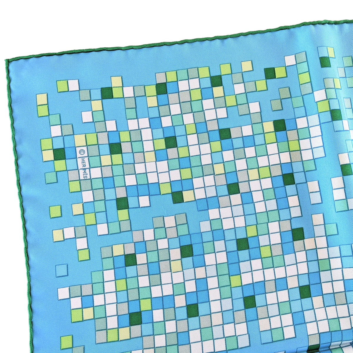 Hermes 2008 Turquoise "Mosaique au 24 Faubourg" by Benoit Pierre Emery Twill 90cm