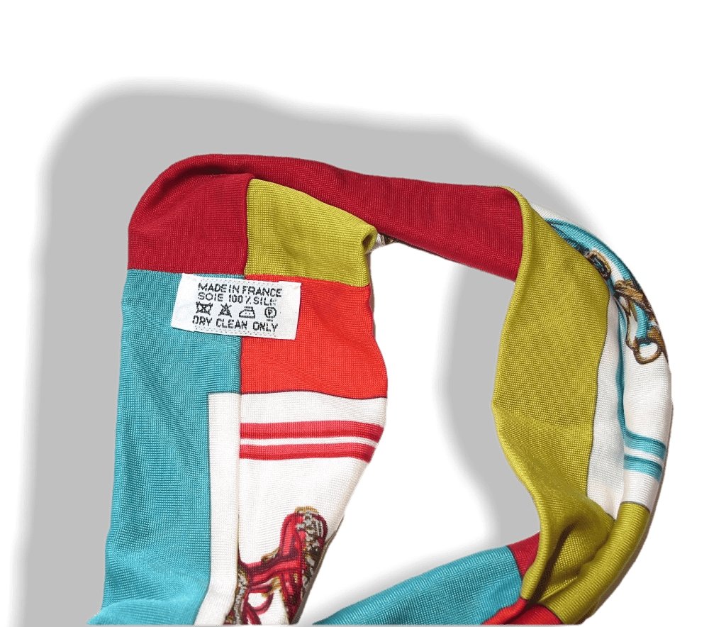 Hermes Multicolor Brides de Gala Headband Hair Band in 100% Silk Jersey, Rare! - poupishop