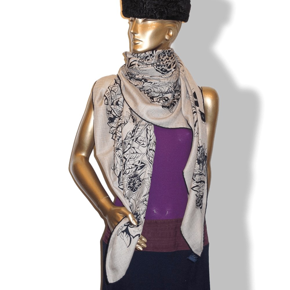 Hermes Jungle Love Tattoo by Robert Dallet Cashmere Shawl 140