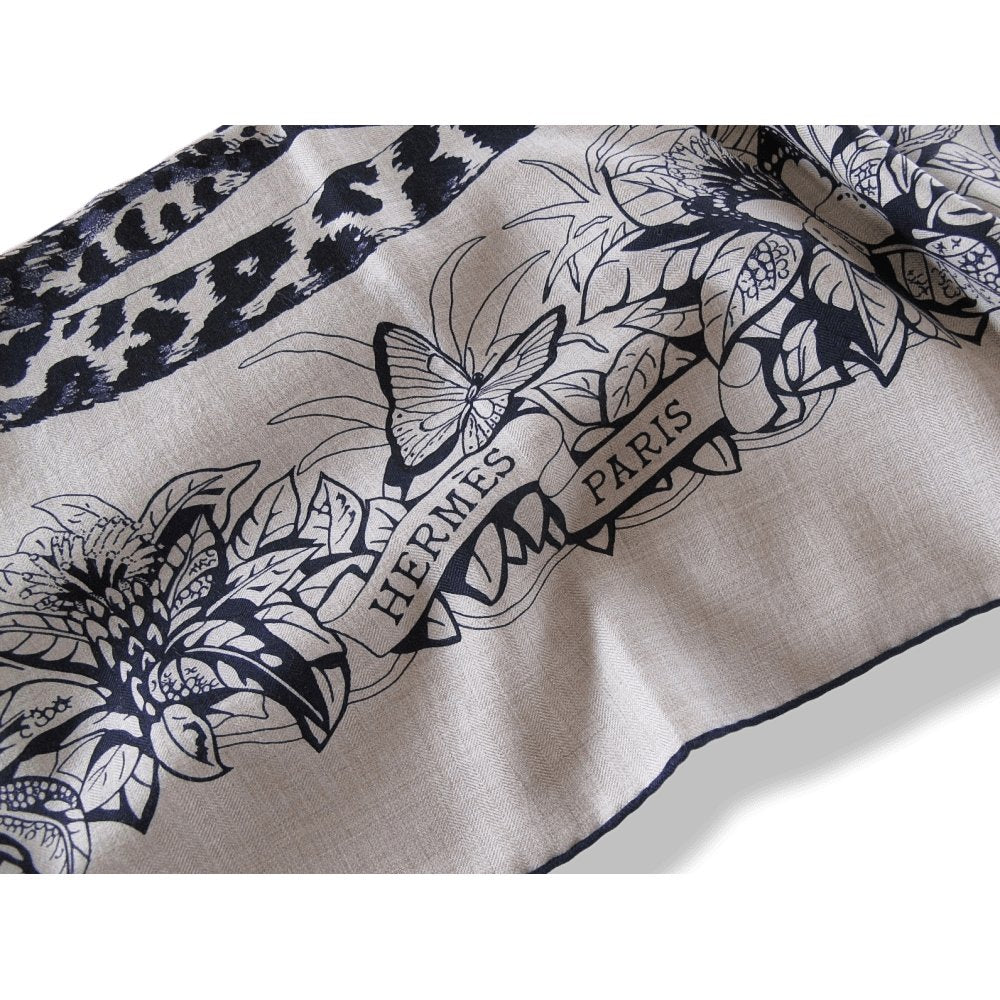 Hermes Jungle Love Tattoo by Robert Dallet Cashmere Shawl 140
