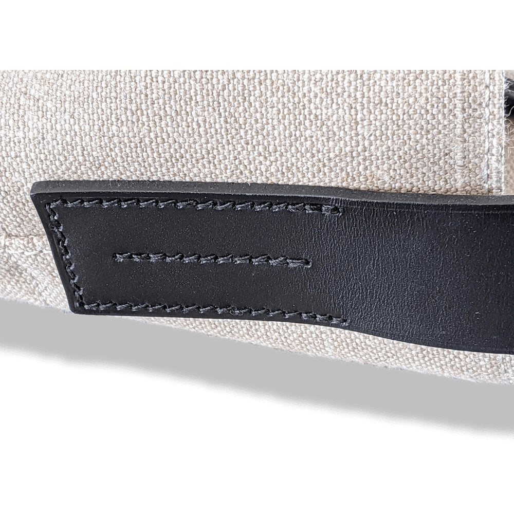 Hermes Natural Canvas/Black Barenia BIG SHOPPING TRAVEL Shoulder Army Bag 12 numbered Reguation Holes, BNIB! - poupishop