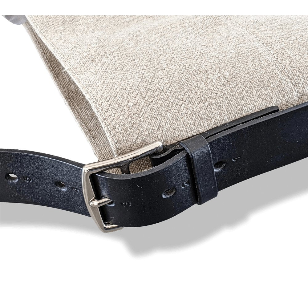 Hermes Natural Canvas/Black Barenia BIG SHOPPING TRAVEL Shoulder Army Bag 12 numbered Reguation Holes, BNIB! - poupishop