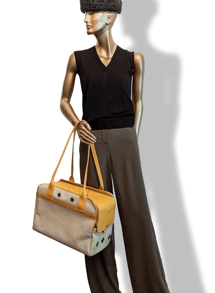 Hermes Natural Canvas/Leather PET DOG CARRIER BAG CASE PM, BNIB! - poupishop