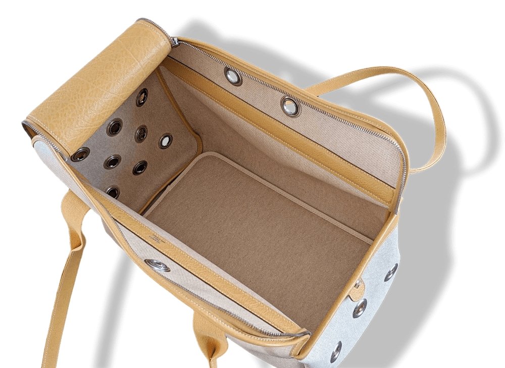 Hermes Natural Canvas/Leather PET DOG CARRIER BAG CASE PM, BNIB! - poupishop