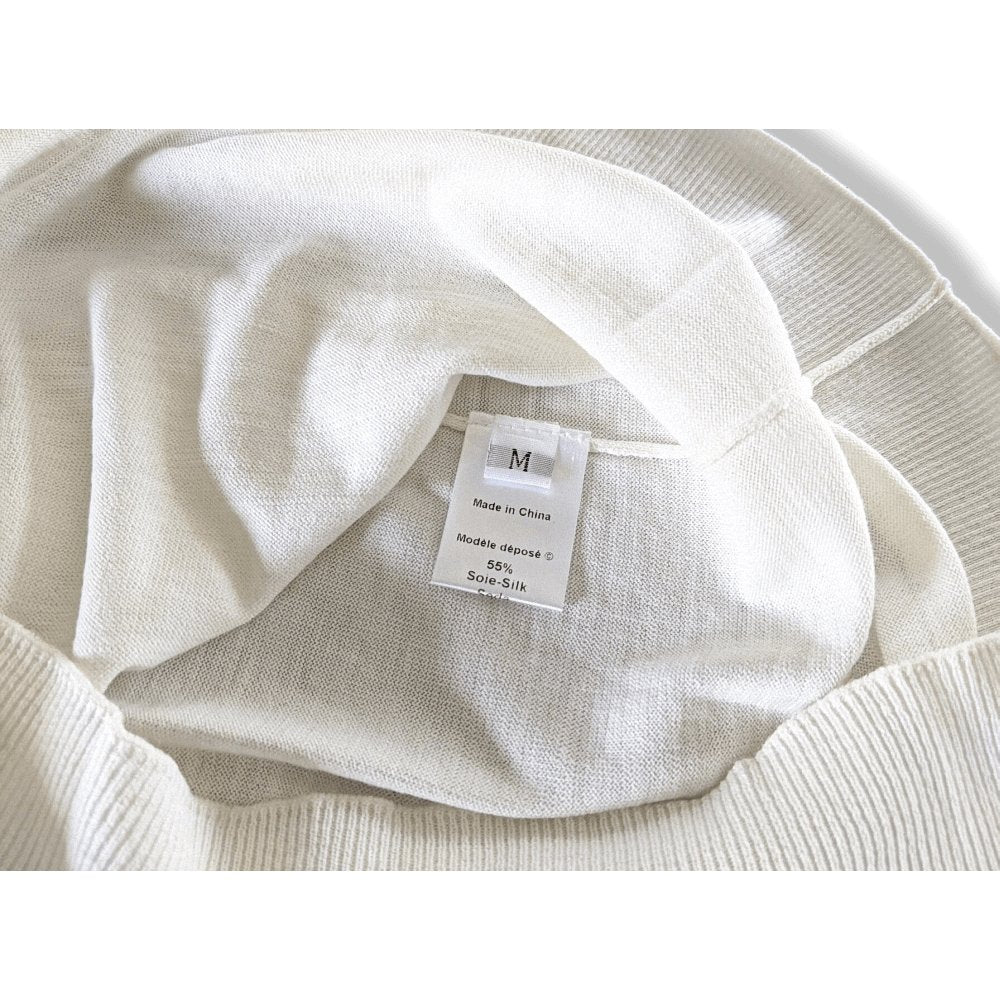 Hermes Natural Fine Knite of Silk/Cotton UNIFORME H Sleeveless Sweater V, BNEW! - poupishop