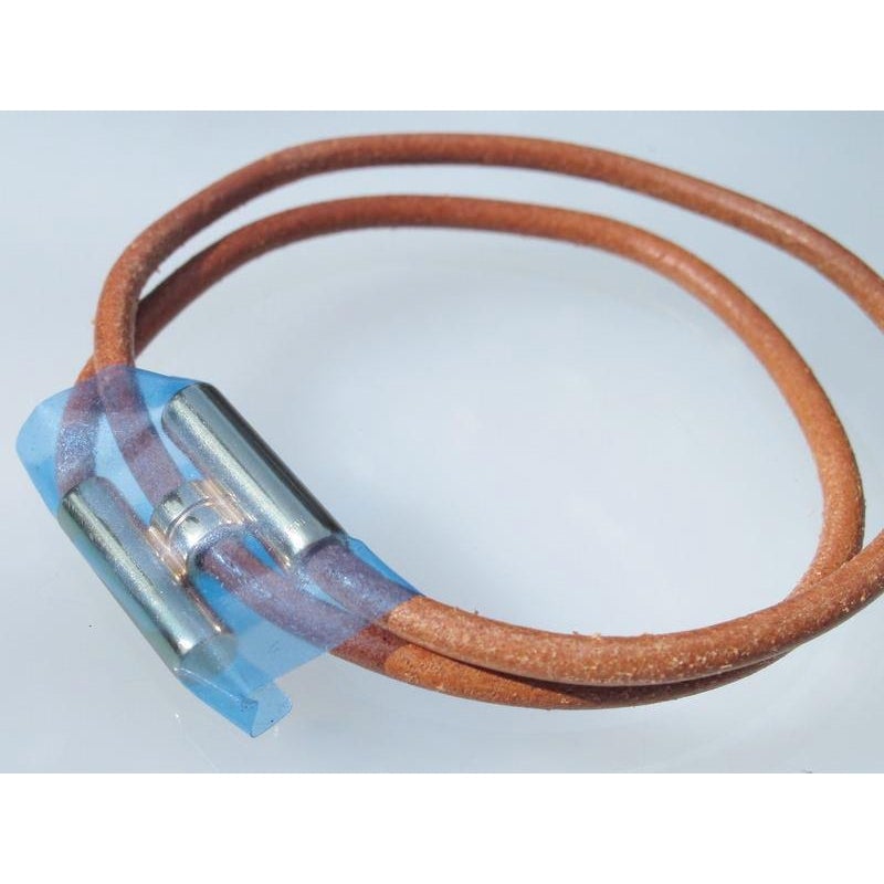 Hermes Natural Leather & Plated Gold Unisex Bracelet Tournis, New! - poupishop