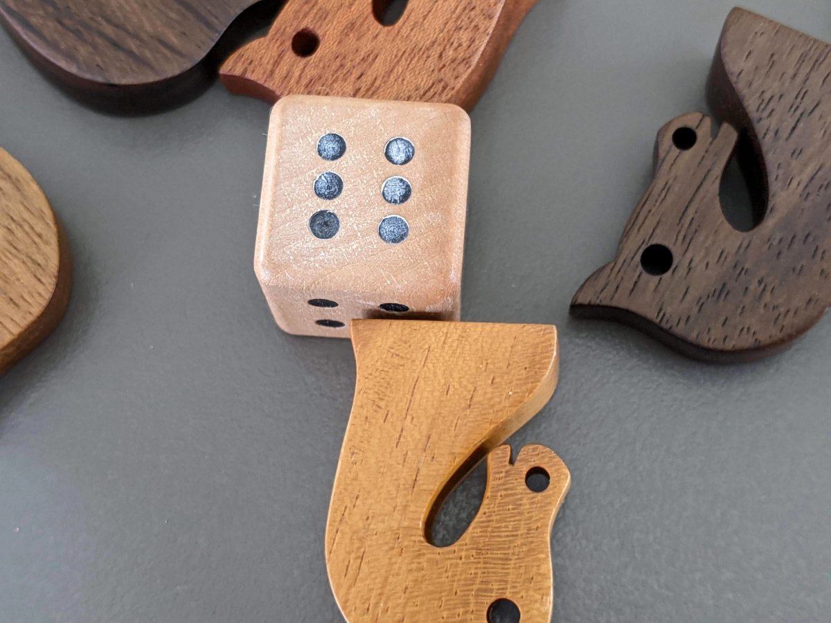 Hermes Natural Veau Chamonix/Exotic Woods Jeu LES PETITS CHEVAUX - LUDO Game, RARE, New! - poupishop
