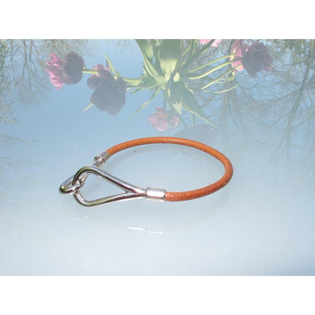 Hermes Natural/Plated Silver Jumbo Unisex Bracelet, New! - poupishop