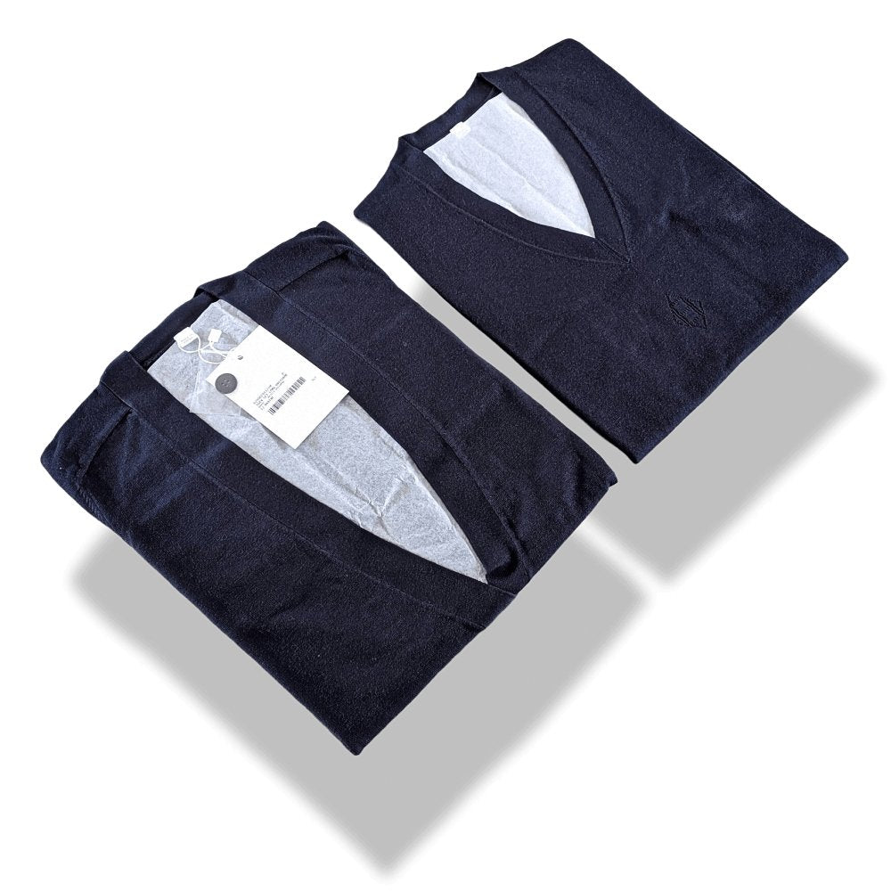 Hermes Navy Cotton/Silk Fine Knite MAILLE TWIN SET LONG UNIFORME H, BNEW! - poupishop