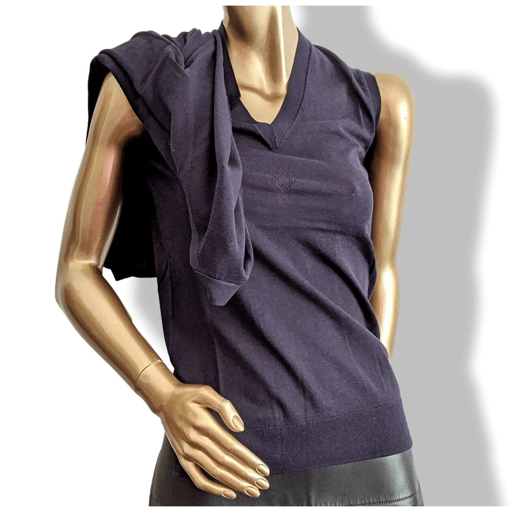 Hermes Navy Cotton/Silk Fine Knite MAILLE TWIN SET LONG UNIFORME H, BNEW! - poupishop