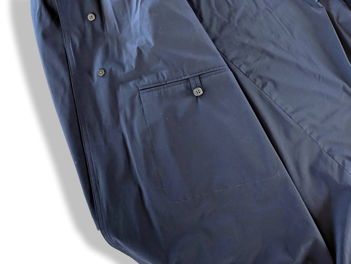 Hermes Navy Impermeable Pardessus TOILOVENT TECHNIQUE Men's Coat Sz52, Pur Luxe! - poupishop