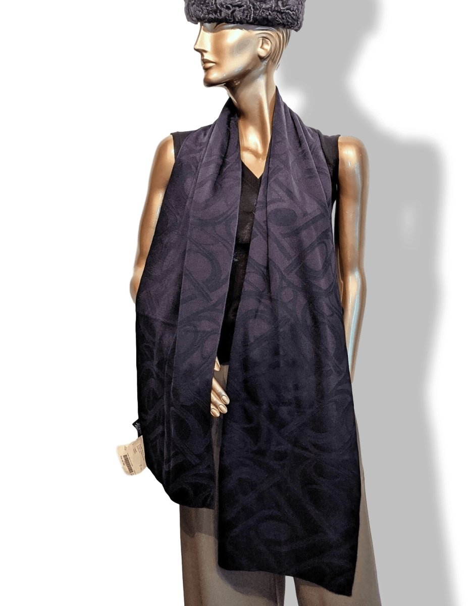 Hermes Navy VIRAGE MUFFLER 57% Cashmere Stole 30 x 190cm cm, BNWT! - poupishop