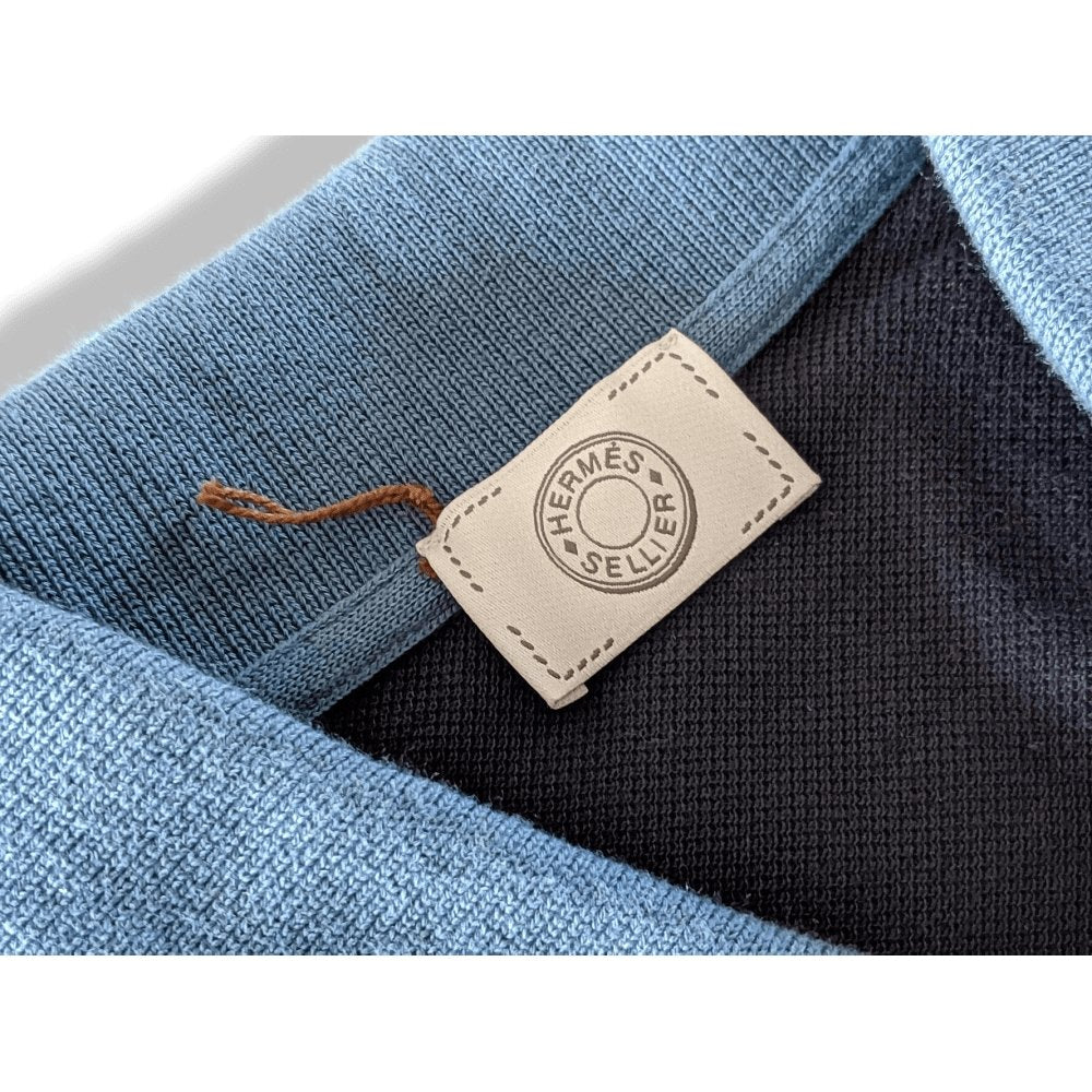 Hermes Navy/Pilote Blue Cotton POLO SELLIER Buttoned Polo Shirt, BNEW! - poupishop