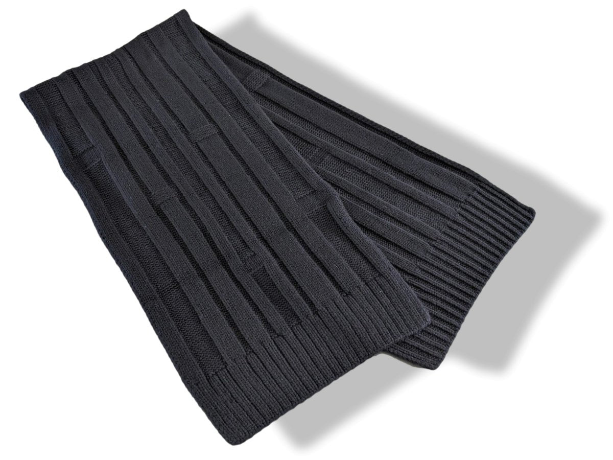 Hermes Noir 100% Cashmere H MUFFLER 40 x 200 CM, NIB - poupishop