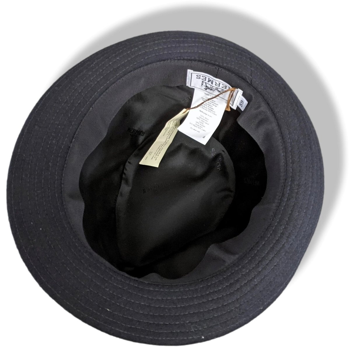 Hermes Noir/Gris 100% Virgin Wool FUNKY Men's Hat, BNWT! - poupishop