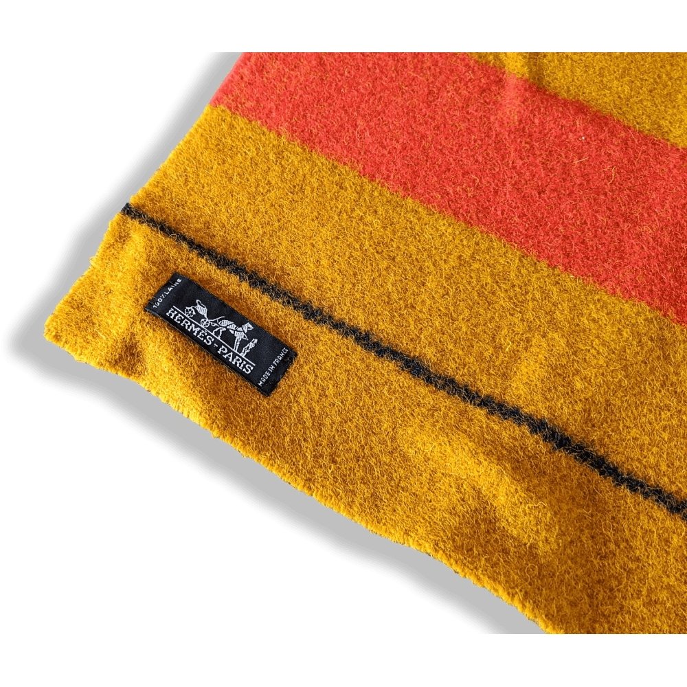 Hermes Ochre/Orange/Red/Navy ROCABAR 100% Laine Wool Stole, BNIB! - poupishop