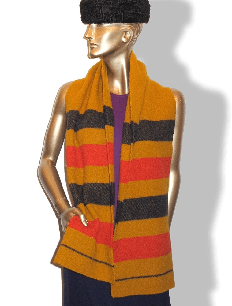 Hermes Ochre/Orange/Red/Navy ROCABAR 100% Laine Wool Stole, BNIB! - poupishop