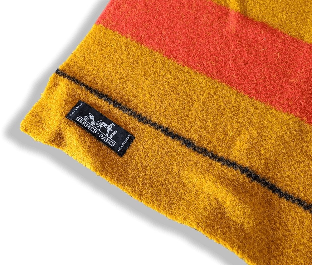 Hermes Ochre/Orange/Red/Navy ROCABAR 100% Laine Wool Stole, BNIB! - poupishop