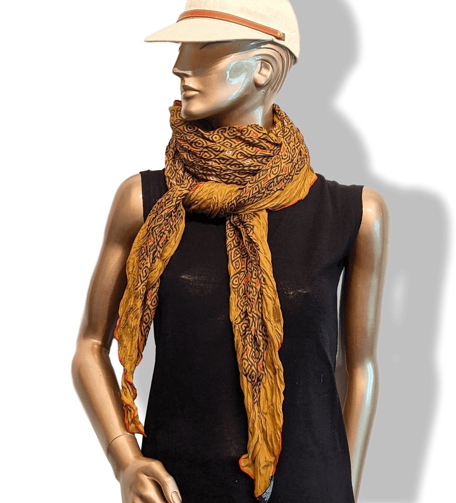 Hermes Ochre/Red/White/Black Pleated Crumpled CHAINE D'ANCRE CARRE GEANT GM, BNIB! - poupishop