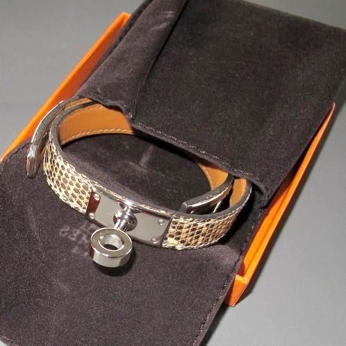Hermes Lizard Skin Ombre Kelly Dog Cuff Bracelet