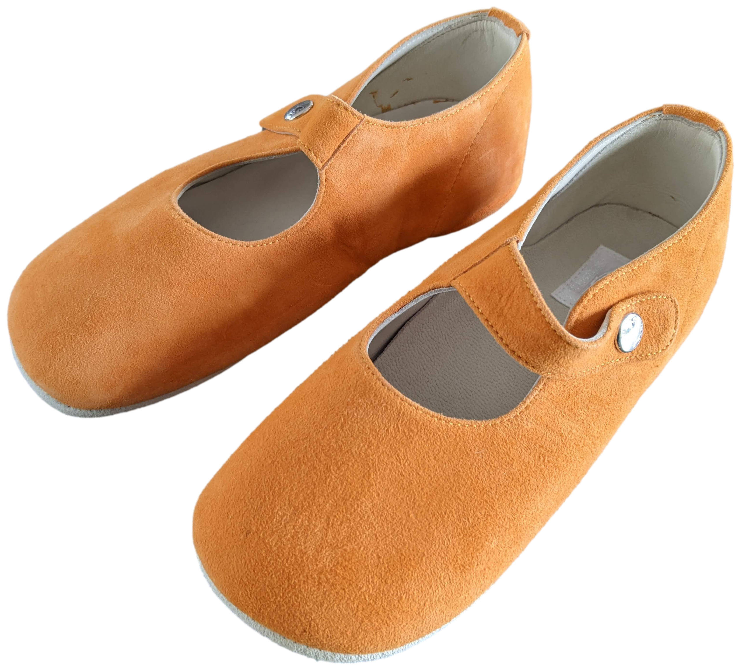 Hermes Kids Orange Suede Baby Booties ADADA Shoes Sz26