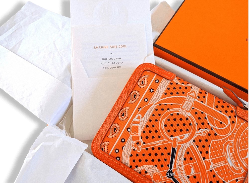 Hermes Orange Epsom Calfskin SOIE-COOL AGENDA GM Cover & Refill Bandana EPERON D'OR Silk, BNWTIB! - poupishop