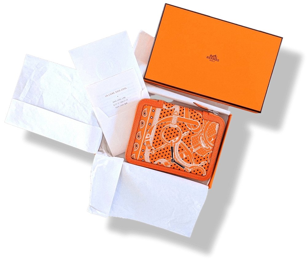 Hermes Orange Epsom Calfskin SOIE-COOL AGENDA GM Cover & Refill Bandana EPERON D'OR Silk, BNWTIB! - poupishop
